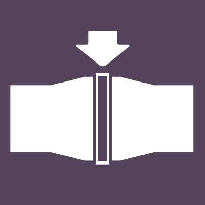 Illustration zweier Betonrohre die an ihrem Stoß durch eine vertikale Kraft belastet werden