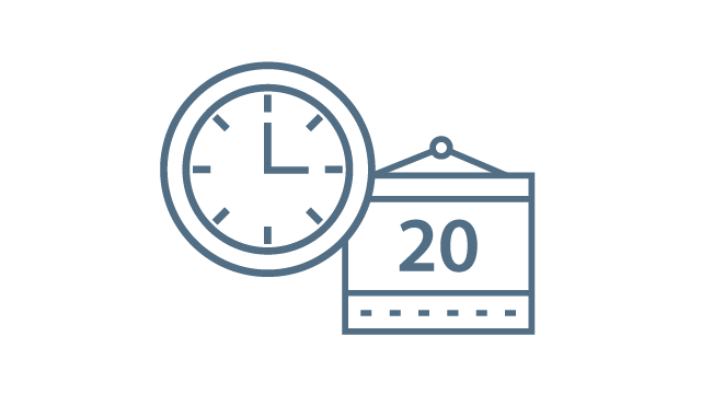 Illustration einer Uhr vor einem Kalender