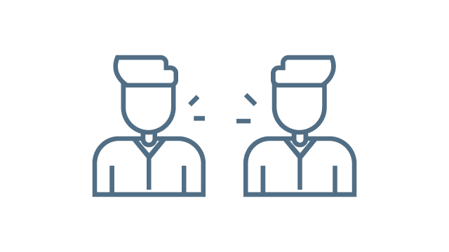 Illustration von Menschen die miteinander sprechen / sich unterhalten