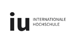 Schwarz weiß Logo der Internationalen Hochschule (IU)